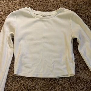 Garage long sleeve white crop top